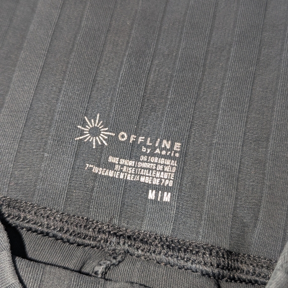 aerie Ribbed High-Waist Wide Leg Pants - Black - Picture 2 of 3